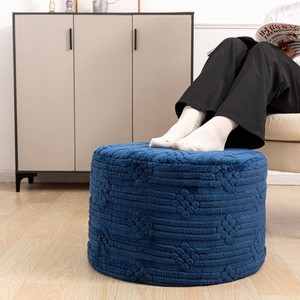 $44 Asuprui Ottoman Foot Rest,Navy Blue,All-in-one Foam Pouf Footstool 20x14 in