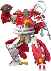 $28 Transformers NFL Kansas City Chiefs KC-59, 5.5-Inch Action Figure Changes from Robot to Helmet, Football Toys for Ages 8