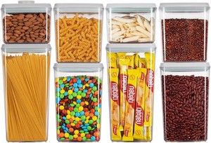 $73 Ankou Food Storage Containers Pop Airtight Food Storage Containers with Lids for Kitchen Pantry Organizing Cereal Snack Flour Sugar Coffee Spaghetti Stackable - 8 Pcs (1.2, 2.0, 2.7, 3.3qt)2