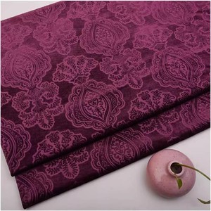 $20 Velvet Upholstery Fabric, 57in Embossed Velvet 3D Fabric, Solid Color, Upholstery Fabric for Curtain, Cushion, Sofa Chair, DIY Crafts(ColorDark Purple)