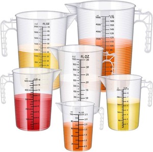 $38 Xuhal 6 Pcs Measuring Pitcher Set, Plastic Cups with Handle and Spout