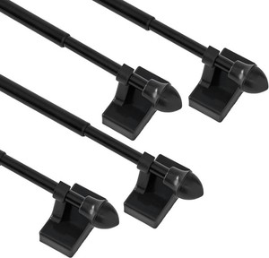$24 4 Pack Magnetic Curtain Rod for Metal Doors Windows,9 to 16 Inch,Multi-Use Adjustable Appliance for Iron and Steel Place,12 Inch Diameter, Tool Free,Black