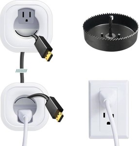$38 in-Wall Cable Management kit, Cord Hiding for Wall, Hide TV Wires When Mounting A TV, Includes Power & Low Voltage Cable Management, Includes Hole Saw Drill Attachment for Easy Install