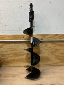 Powerhorse 8in. Earth Auger Drill Bit, 36in.L, Powder-Coat, Abrasion-Resistant Blade, Replaceable Fishtail Point, 1-or 2-Person Augers, Flex Coil Shock Absorption, Auger Bit Only #5719031