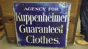 Kuppenheimer Clothes Metal Sign