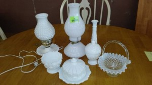 Vintage Milk Glass (7 Pieces)