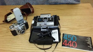 Zeiss Ikon 45mm Camera and Polaroid 450 Camera
