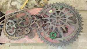 Assortment of Gears and Pull Trolley