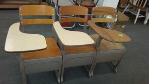 Vintage School Desk Chairs (3)