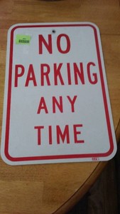 No Parking Any Time Metal Sign