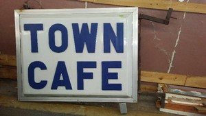 Lighted Town Caf Sign