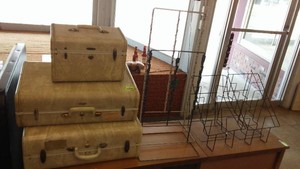 Vintage Display and Samsonite Suitcases