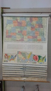 Vintage Excello Pull-Down Classroom Map Set