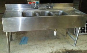 Commercial Stainless Steel 3-Compartment Sink