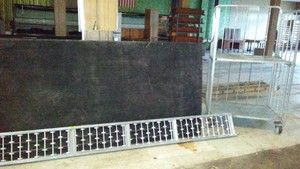 Metal Rolltainer and 10 ft. Gravity Roller Conveyor