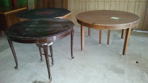 Antique Cafe Table and Vintage Game Table