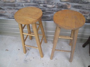 Pair of wooden stools