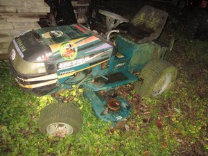 Garden tractor  mower, ran when last used, has been stored for a couple years