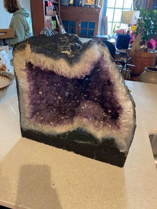 Large Amethyst Cathedral Geode Purple Quartz Crystal Specimen 17in