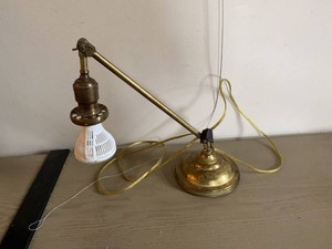 Vintage Adjustable Brass Desk Lamp Task Light Patina Restoration