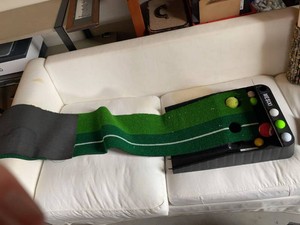 MESIXI Indoor Golf Putting Mat Set Ball Return Trainer Practice Game