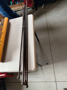 Set of 5 Vintage Stair Carpet Rods Dark Brass Finish 46in