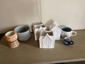 Group Ceramic Planters and Mugs House Vases Face Pot Dalmatians