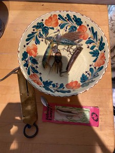 Group Vintage Fishing Lures & John Chatillon Brass Spring Scale