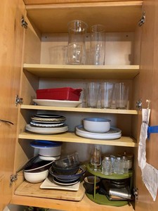 Group of Assorted Kitchenware Glassware Dishes Lazy Susan Lot