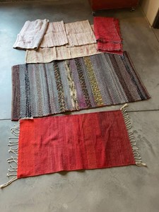 Vintage Handwoven Rag Rugs & Mats Mixed Lot Rustic Farmhouse Decor
