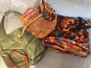 Group Handbags Including Amerileather Patchwork Tote & Leather Bags