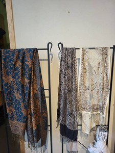 Set of 3 Paisley Fringe Scarves Shawls Wraps Assorted Patterns