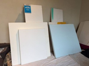 Assorted Artist Stretched Canvas Lot Including Blick Studio 12x36