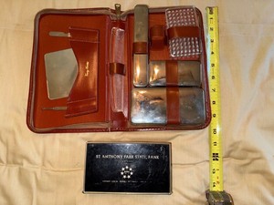 Vintage Travel Grooming Kit & St Anthony Park State Bank Coin Bank
