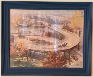 Edward Brewer Old Spiral Bridge at Hastings Framed Print Wall Art
