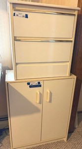 White Modular Storage Cabinet and 3 Drawer Chest Matching Set