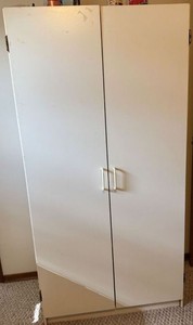 White 2-Door Utility Storage Cabinet Freestanding 59 x 30 x 17