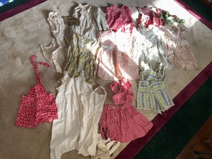 Vintage Children��s Clothing Lot Dresses Rompers Bonnets Aprons