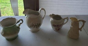 Set of 4 Vintage Porcelain Creamers Figural Floral Japan Superior