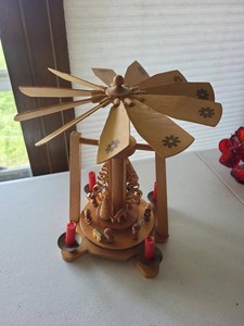 Expertic Erzgebirge Wooden Christmas Pyramid DDR Village Scene