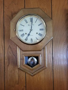 Montgomery Ward 30 Day Wall Clock Korea Oak Finish Pendulum