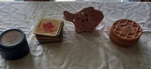 Lot of Assorted Decorative Coasters Trivets & Terracotta Fish Decor