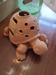 Unmarked Terra Cotta Turtle Tealight Candle Holder Garden Lantern