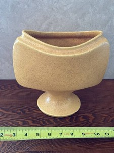 Floradane Danish Modern Speckled Yellow Pedestal Ceramic Planter