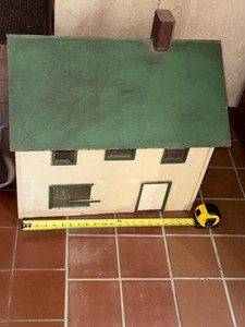Vintage Wooden Dollhouse With Mixed Miniature Furniture Accessories