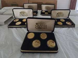 Grand Casino Commemorative Medal Presentation Sets With Cases