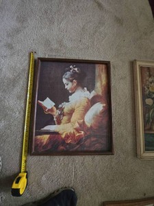 Framed Young Girl Reading Art Print After Fragonard Wall Decor