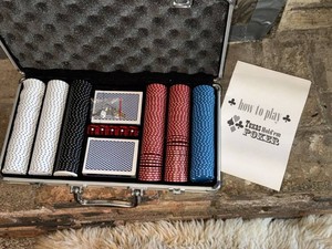 Two Texas Holdem Poker Chip Sets with Cards & Aluminum Cases
