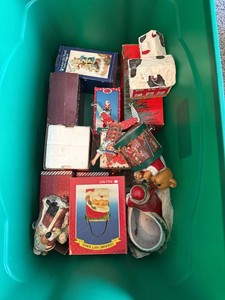 Lot of Assorted Christmas Decor Boxed Figurines Ornaments Santa