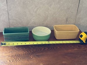 Vintage Art Pottery Planters Hull Hall USA Ceramic Bowl Set
